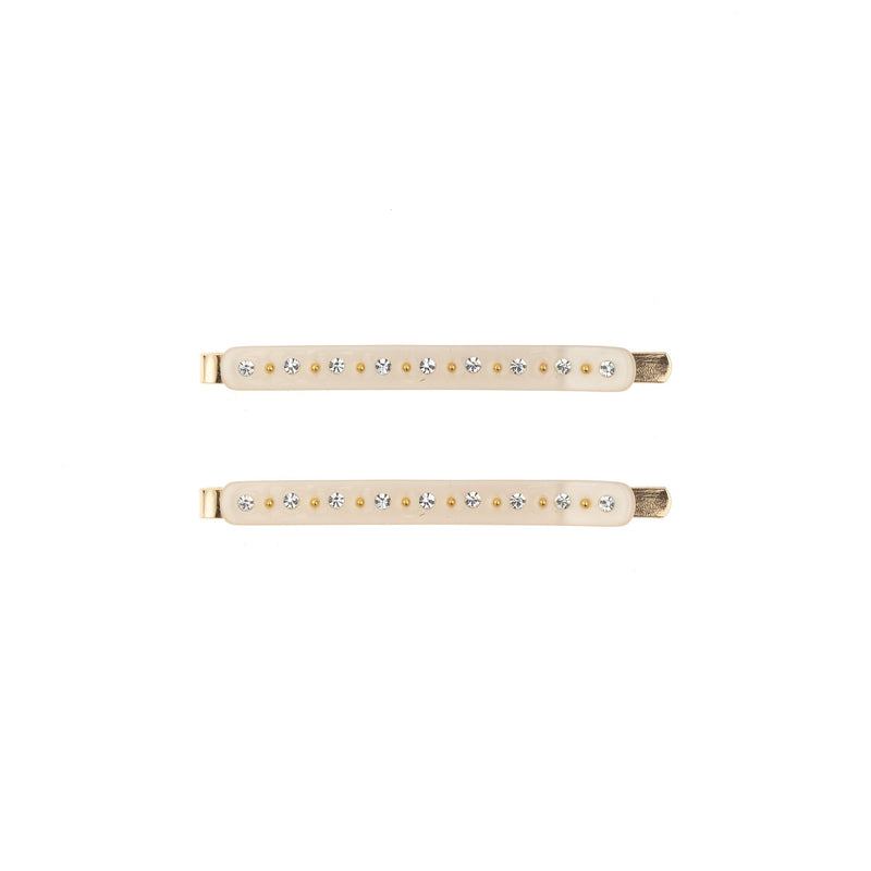 CRYSTAL BOBBY PINS 2 PK SAND