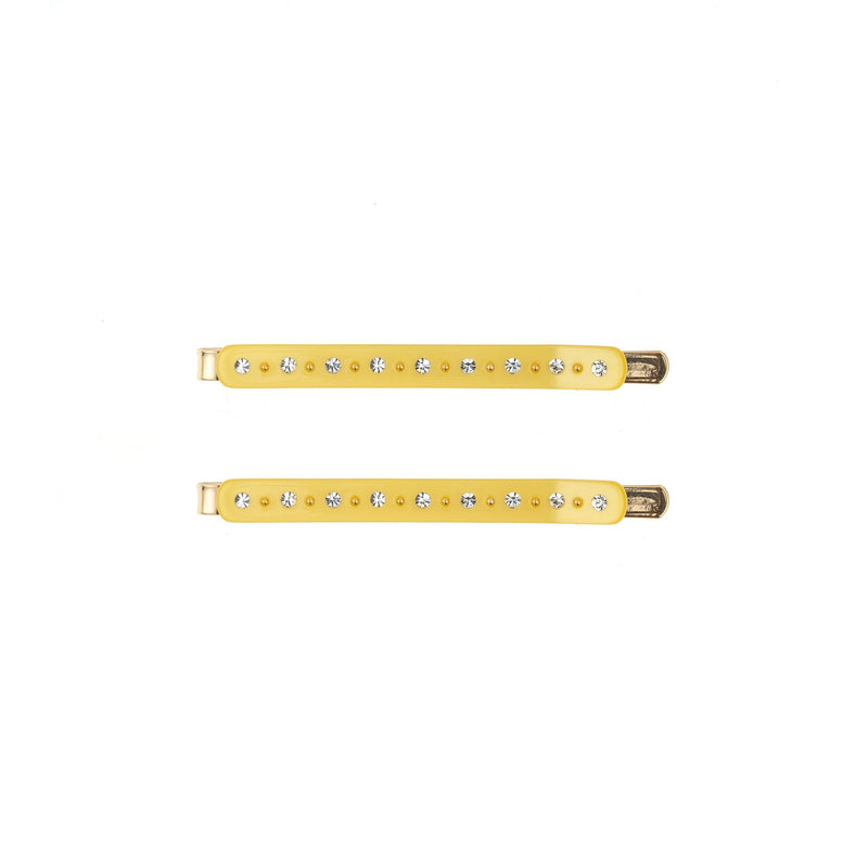 CRYSTAL BOBBY PINS 2 PK SUN YELLOW