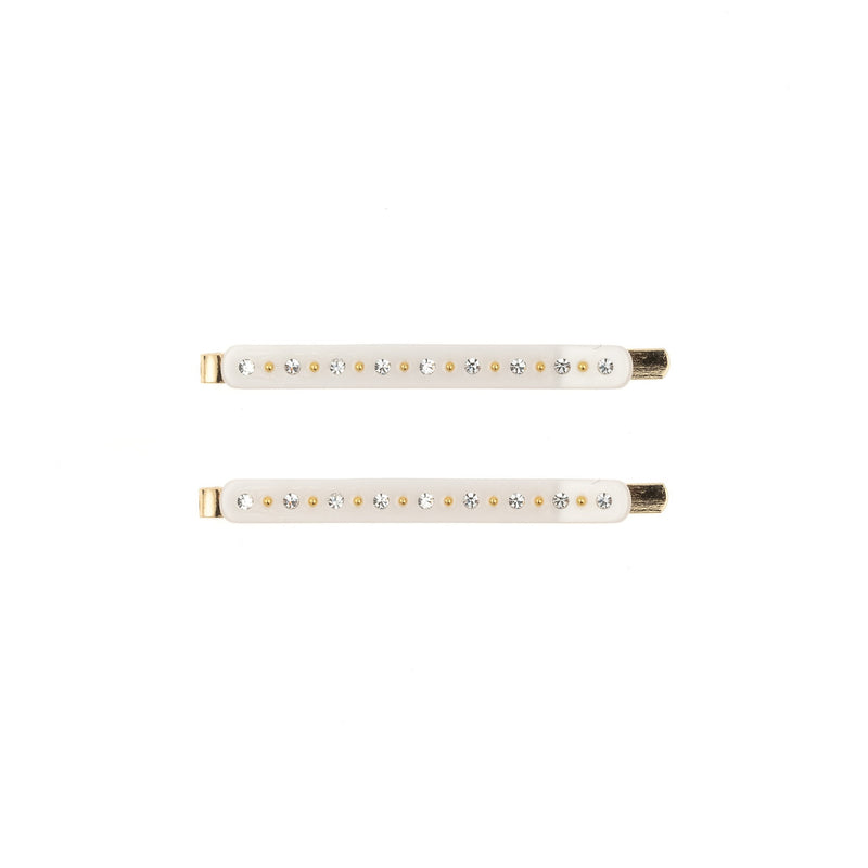 CRYSTAL BOBBY PINS 2 PK WHITE