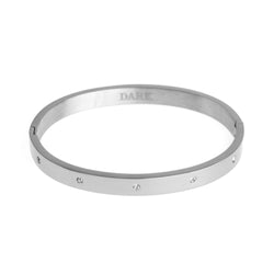 CRYSTAL DOT BANGLE SILVER