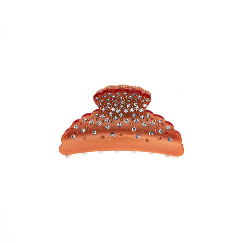 CRYSTAL HAIR CLAW LARGE ORANGE