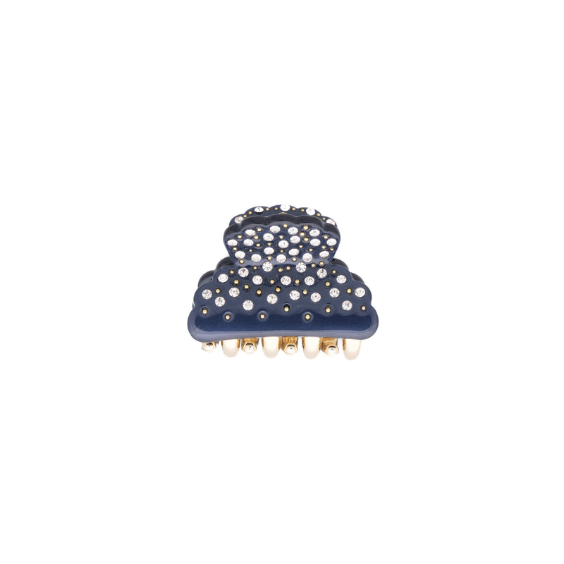 CRYSTAL HAIR CLAW SMALL NAVY BLUE