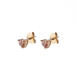 CRYSTAL HEART STUD CHAMPAGNE