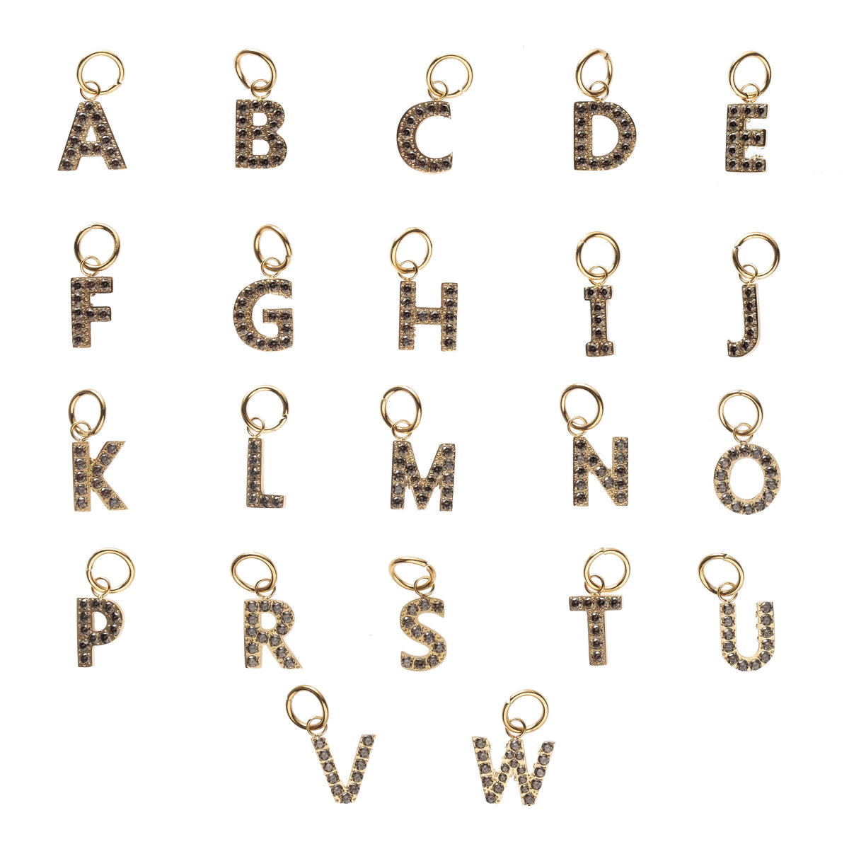 CRYSTAL LETTER CHARM GREY CRYSTAL LETTER CHARM GREY