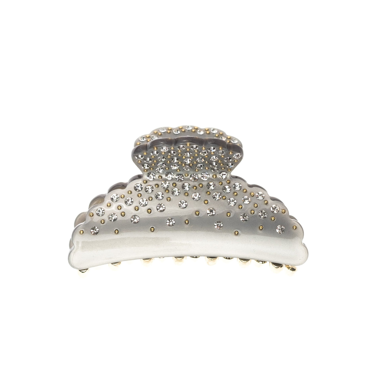 CRYSTAL HAIR CLAW LARGE LIGHT GREY