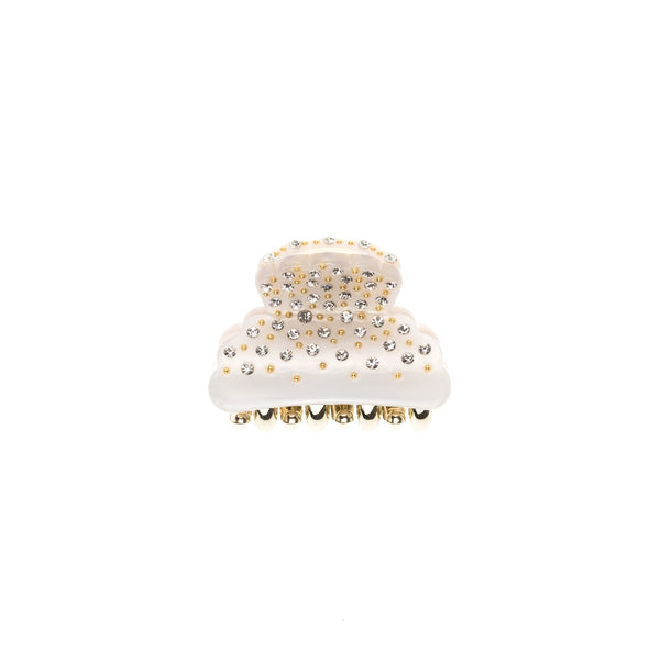 CRYSTAL HAIR CLAW SMALL WHITE