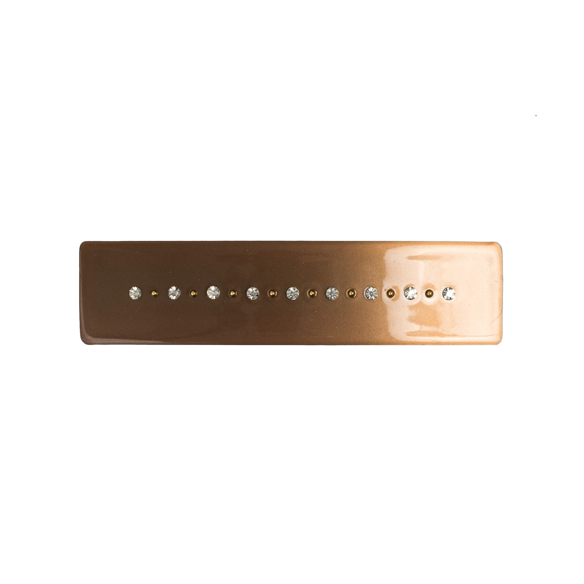 CRYSTAL HAIR CLIP LARGE COGNAC
