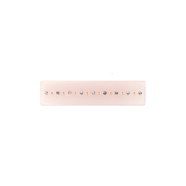 CRYSTAL HAIR CLIP SMALL PALE ROSE