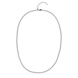 CUBAN CHAIN NECKLACE EXTRA THIN SILVER