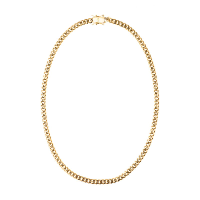 CUBAN CHAIN NECKLACE THIN GOLD