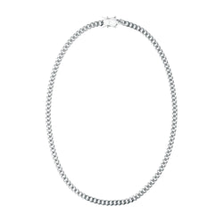 CUBAN CHAIN NECKLACE THIN SILVER