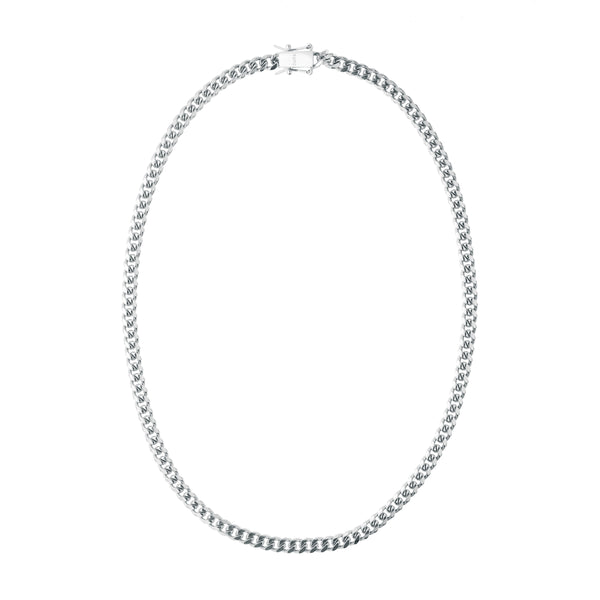 CUBAN CHAIN NECKLACE THIN SILVER