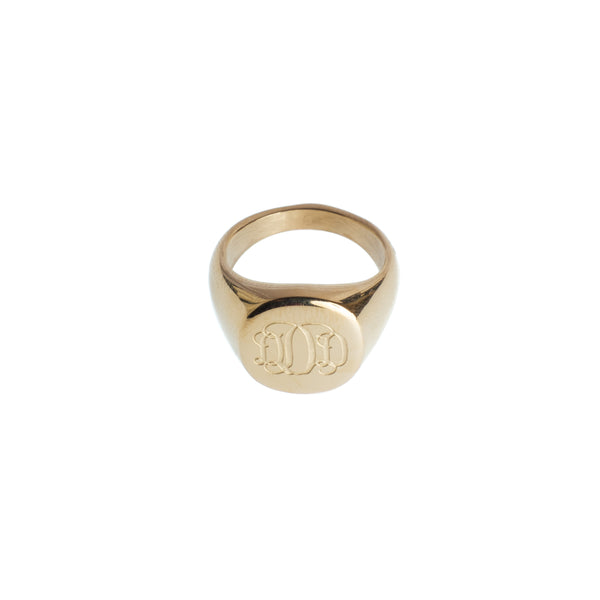 OVAL SIGNET RING W/D GOLD