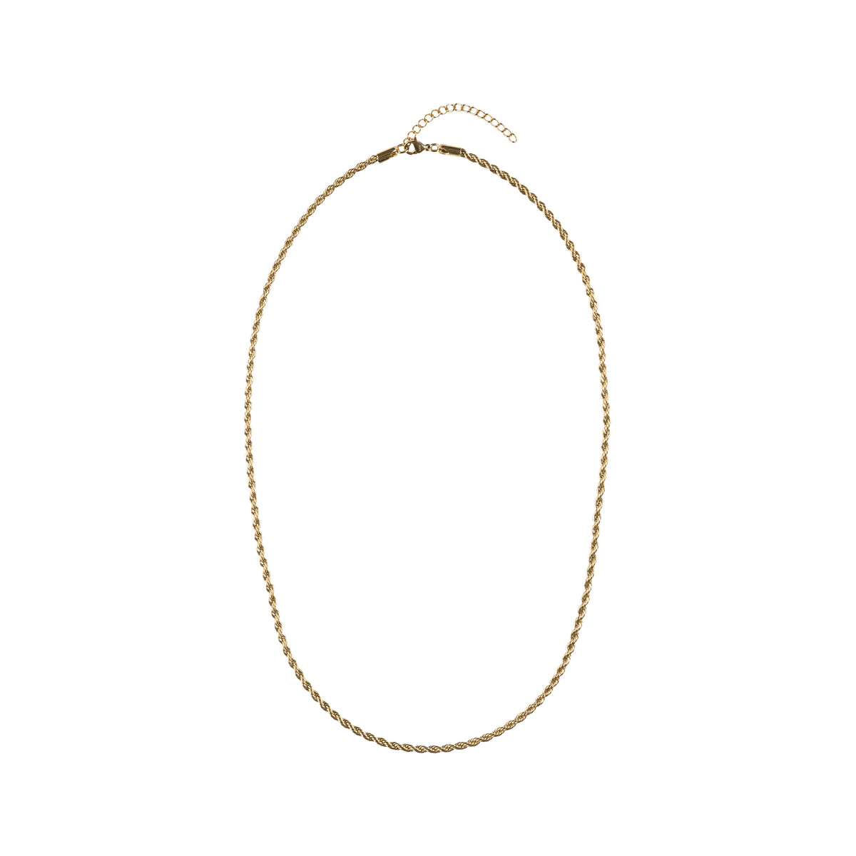 TWISTED CHAIN NECKLACE EXTRA THIN GOLD 55 CM