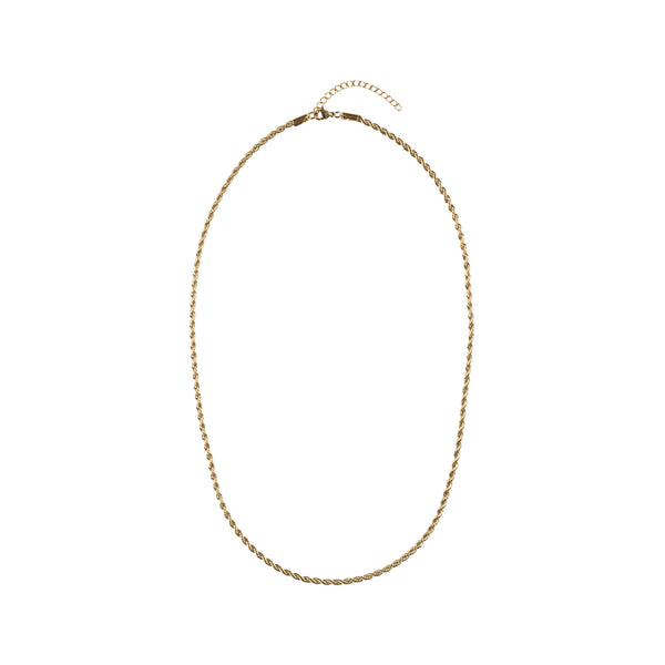 TWISTED CHAIN NECKLACE EXTRA THIN GOLD 55 CM