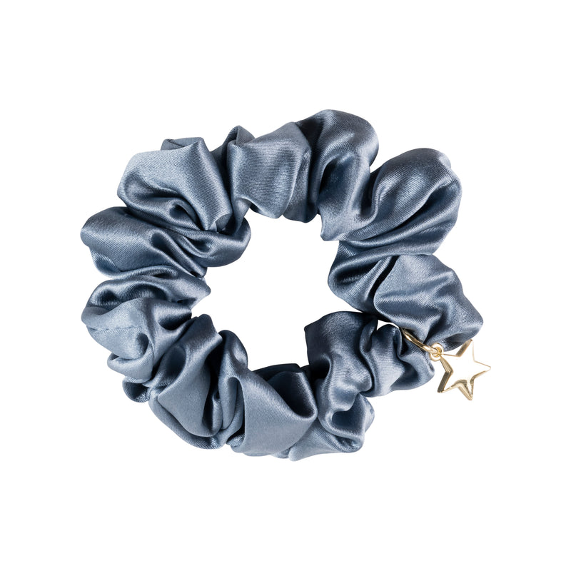 SILK SCRUNCHIE STEEL BLUE