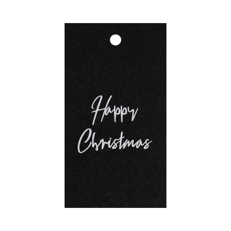 CHRISTMAS GIFT TAGS BLACK W/WHITE