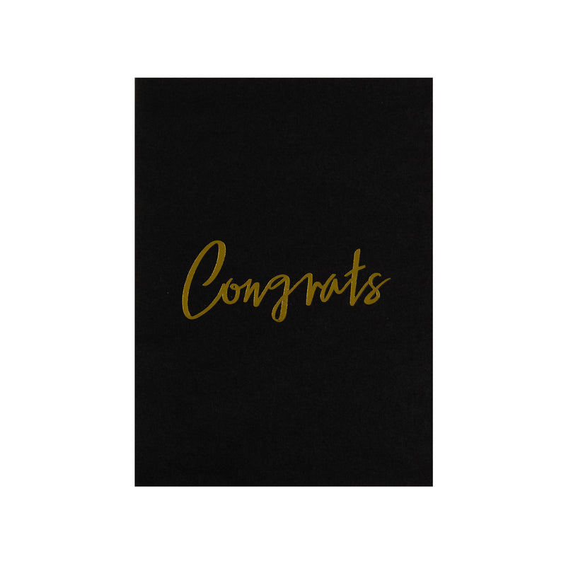 CARD "CONGRATS" BLACK W/GOLD