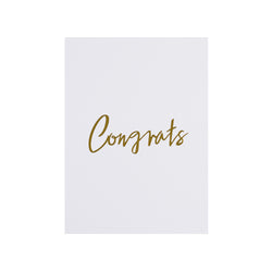 CARD "CONGRATS" WHITE W/GOLD