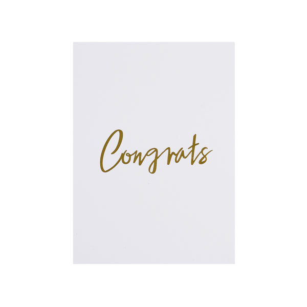 CARD "CONGRATS" WHITE W/GOLD