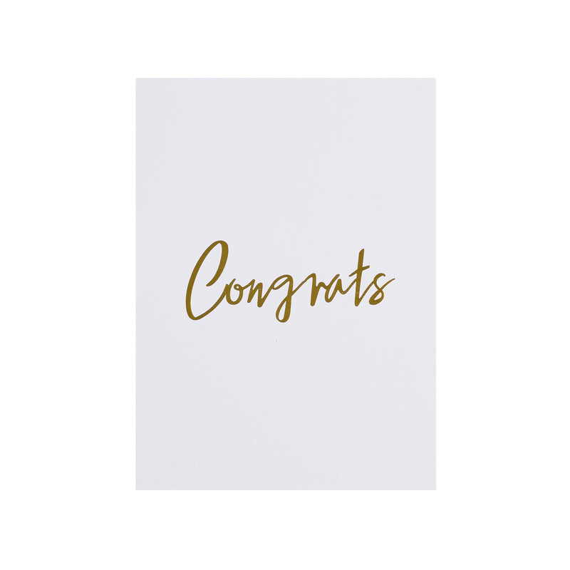 CARD "CONGRATS" WHITE W/GOLD