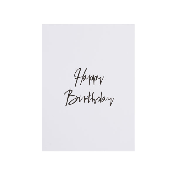 CARD "HAPPY BIRTHDAY" WHITE W/BLACK