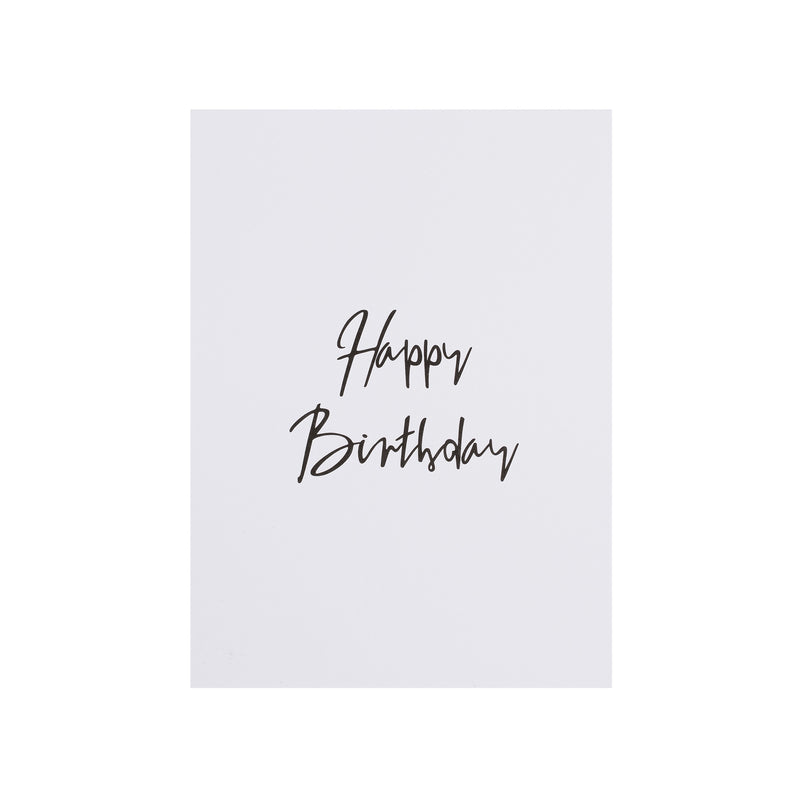 CARD "HAPPY BIRTHDAY" WHITE W/BLACK