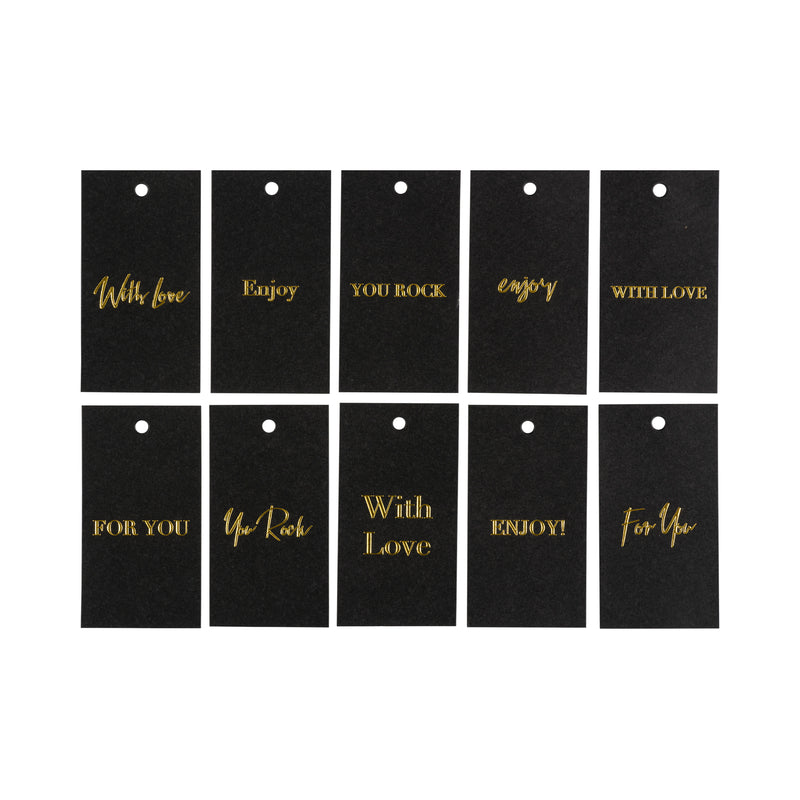 GIFT TAGS BLACK W/GOLD