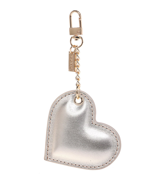 LEATHER HEART CHARM GOLD