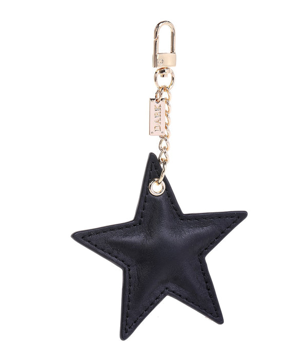 LEATHER STAR CHARM BLACK NAPPA W/GOLD