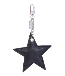 LEATHER STAR CHARM BLACK W/SILVER