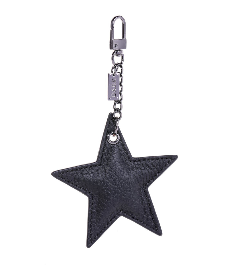 LEATHER STAR CHARM BLACK W/GUNMETAL