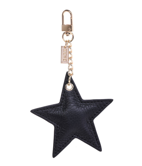 LEATHER STAR CHARM BLACK W/GOLD