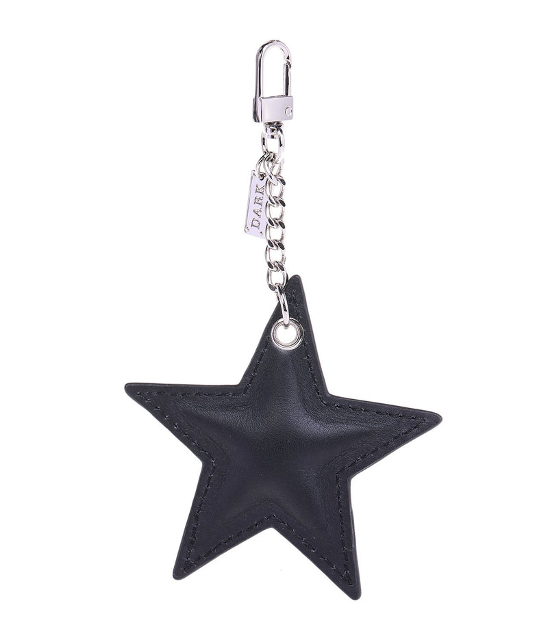 LEATHER STAR CHARM BLACK NAPPA W/SILVER