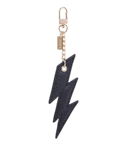 LEATHER LIGHTNING CHARM BLACK W/GOLD