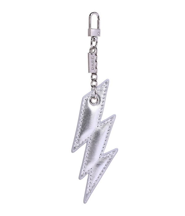 LEATHER LIGHTNING CHARM SILVER