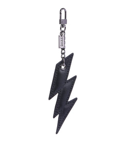 LEATHER LIGHTNING CHARM BLACK NAPPA W/GUNMETAL