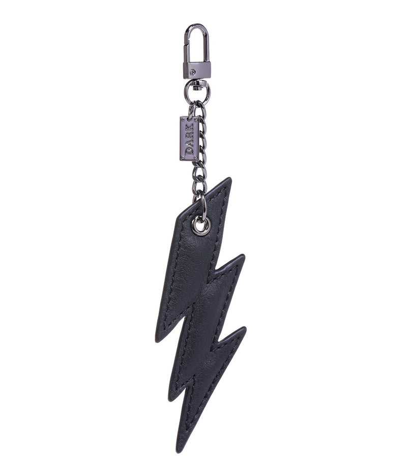 LEATHER LIGHTNING CHARM BLACK W/GUNMETAL