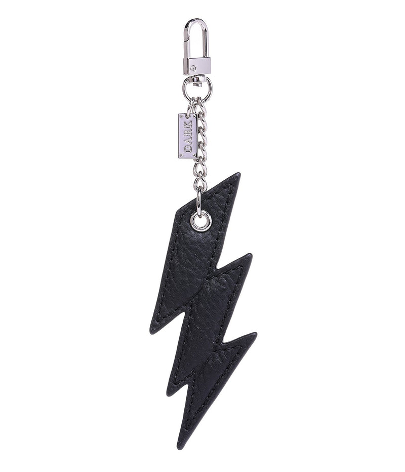 LEATHER LIGHTNING CHARM BLACK W/SILVER