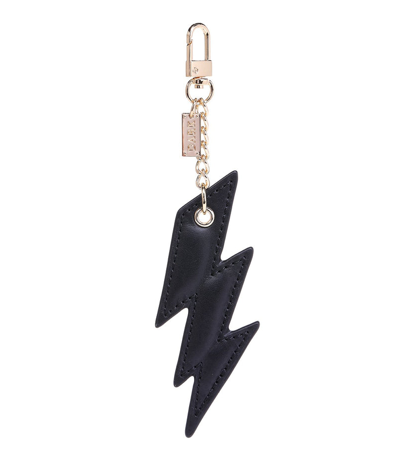 LEATHER LIGHTNING CHARM BLACK NAPPA W/GOLD