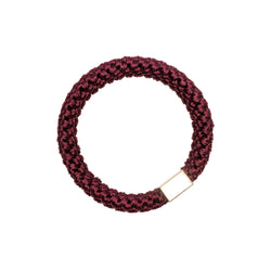 FAT HAIR TIE WINE W/GOLD