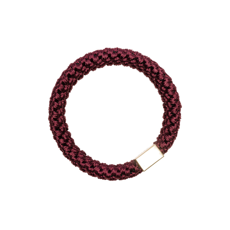FAT HAIR TIE WINE W/GOLD