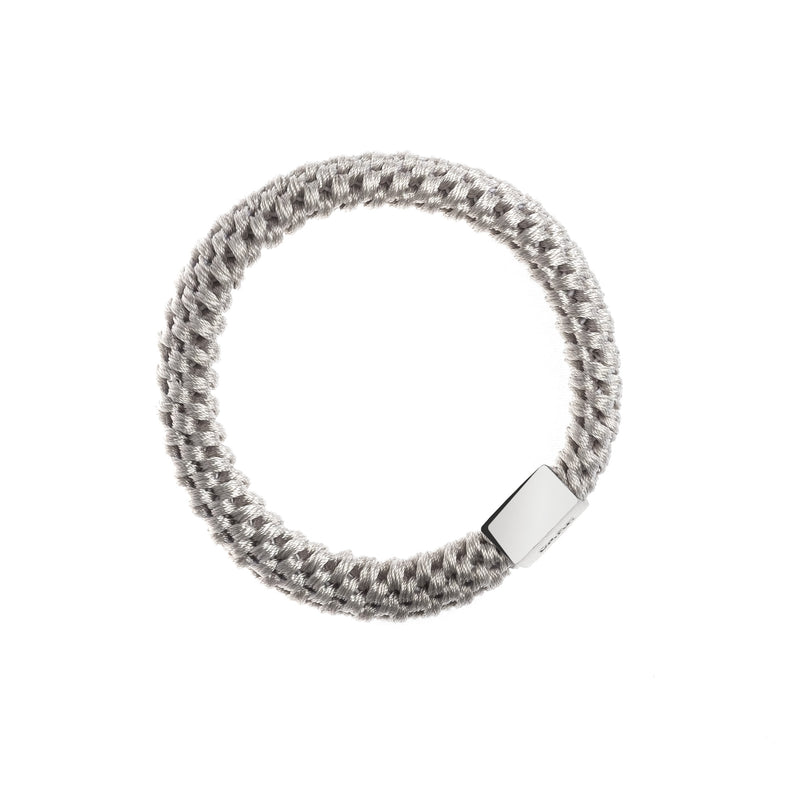 FAT HAIR TIE LIGHT LIGHT GREY W/SILVER