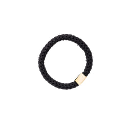 FAT HAIR TIE SPARKLED BLACK W/GOLD