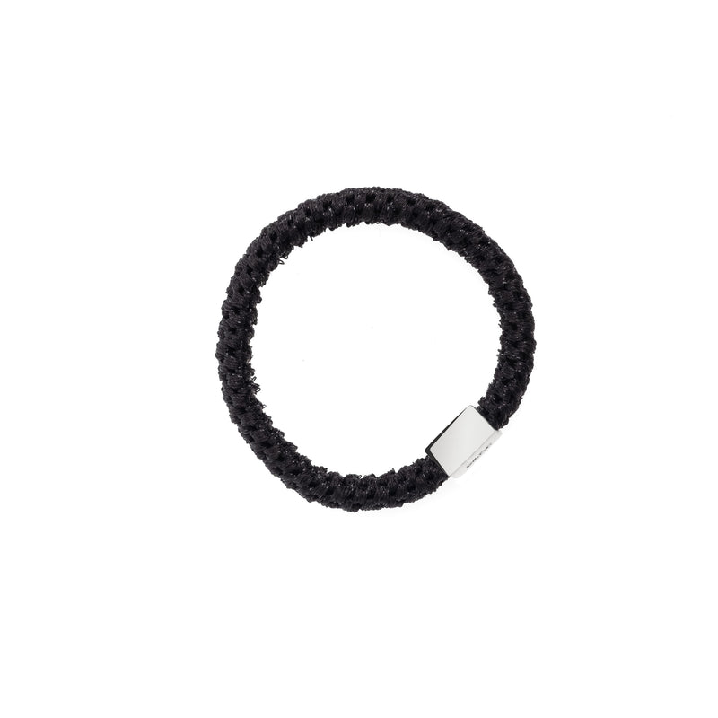 FAT HAIR TIE SPARKLED BLACK W/SILVER