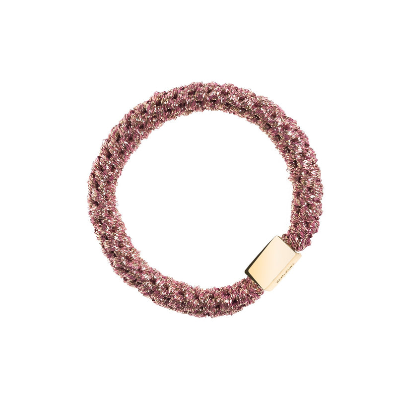 FAT HAIR TIE SPARKLED CANDY W/GOLD