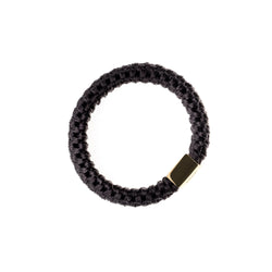 FAT HAIR TIE CHARCOAL W/GOLD