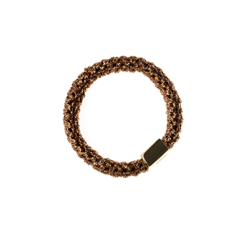 FAT HAIR TIE SPARKLED COPPER W/GOLD