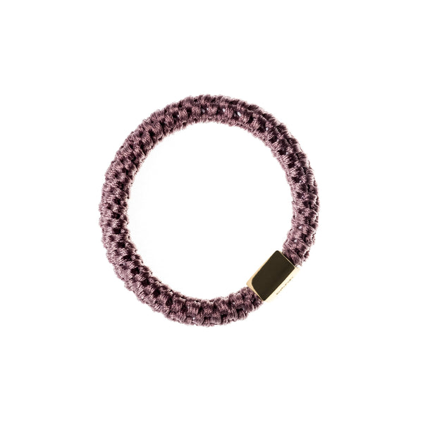 FAT HAIR TIE DUSTY GRAPE W/GOLD