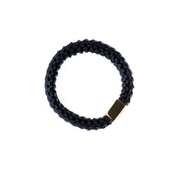 FAT HAIR TIE NAVY BLUE W/GOLD